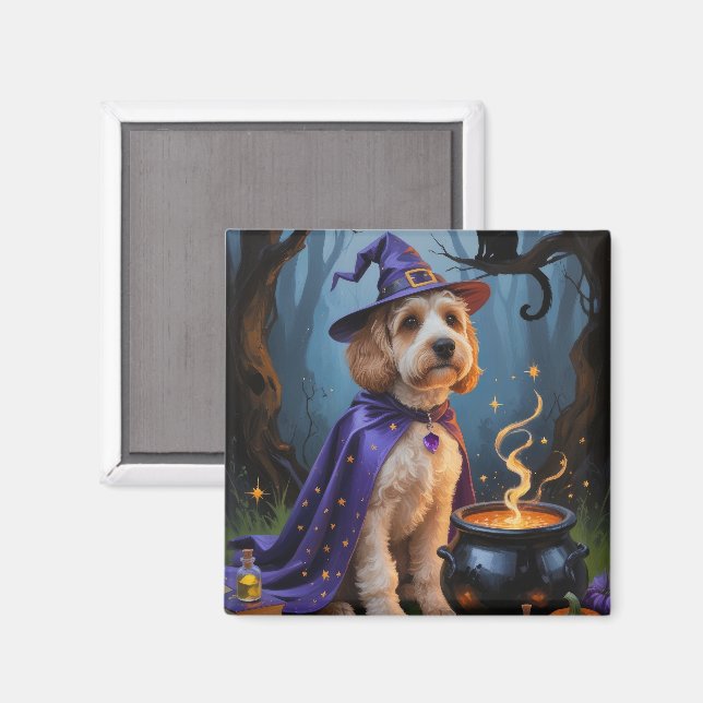 Cockapoo Hund Whimsical Halloween Painting Magnet (Front/Back)