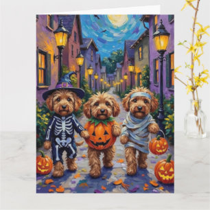 Cockapoo Hundar Halloweenkostym Busar eller Bjuder Kort