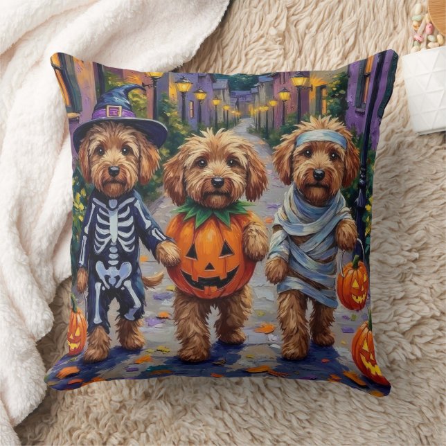 Cockapoo Hundar Halloweenkostym Kudde (Filt)