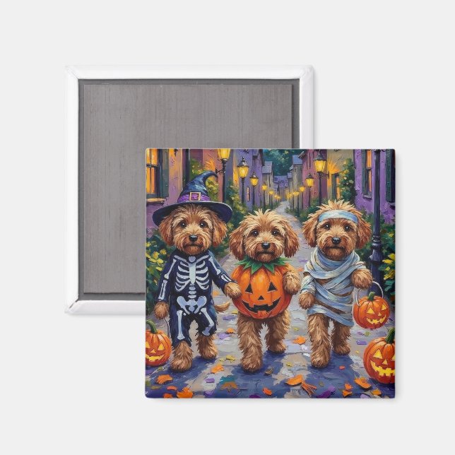Cockapoo Hundar Halloweenkostym Magnet (Front/Back)