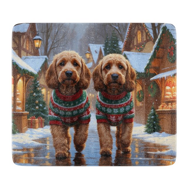 Cockapoo Hundar Jul Snö Högtid  (Framsidan)