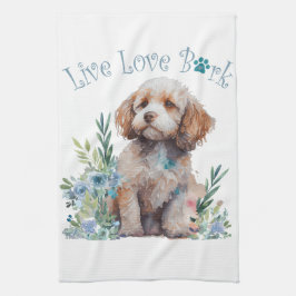 Cockapoo Hundmamma Blommig Kökshandduk