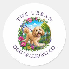 Cockapoo Hundpromenad Dagvård Runt Klistermärke