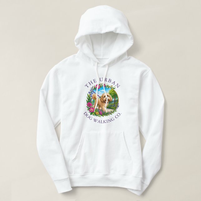 Cockapoo hundpromenadsvantar med eget logotyp hoodie (Design framsida)