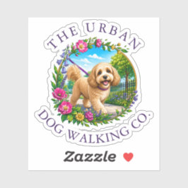 Cockapoo Hundpromenerare Anpassad Logotyp Klisterm Klistermärken