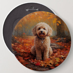 Cockapoo i Höst löv Fall Inspire Knapp