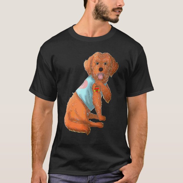 Cockapoo I Kärlek Mamma Tattoo Hund Mors dag T Shirt (Framsida)