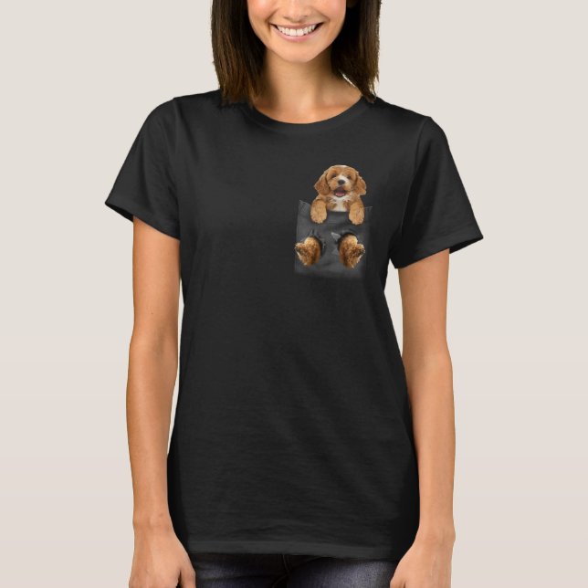 Cockapoo i Pocket Hund Girls Shirt T Shirt (Framsida)