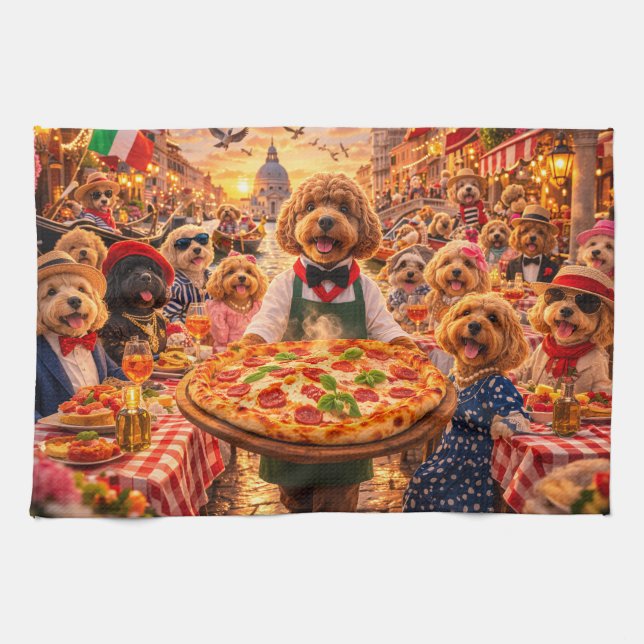 Cockapoo Italiensk Lyx Kökshandduk (Horisontell)