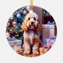 Cockapoo-jul Julgransprydnad Keramik