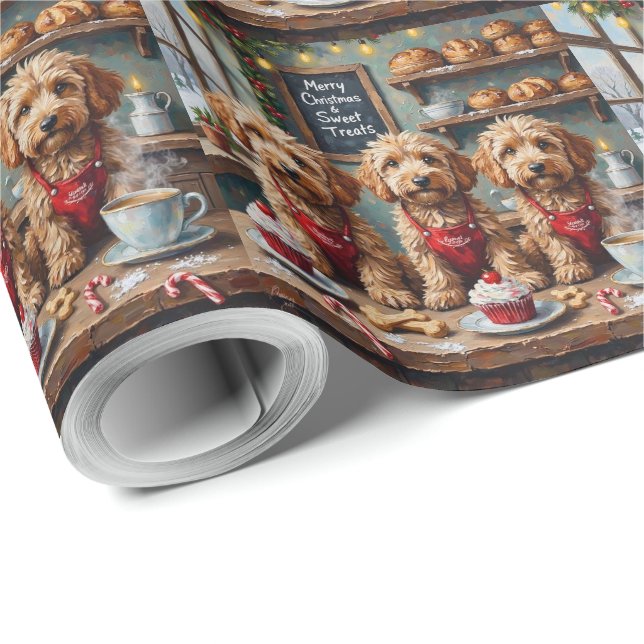 Cockapoo julbakery söta gods högtid presentpapper (Rulle Hörn)