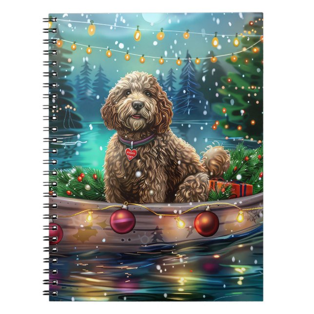 Cockapoo Julfestliga resa Anteckningsbok (Framsidan)