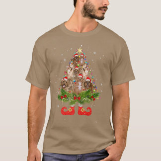 Cockapoo Julgran Ljus Cute Santa Hat Hund T Shirt