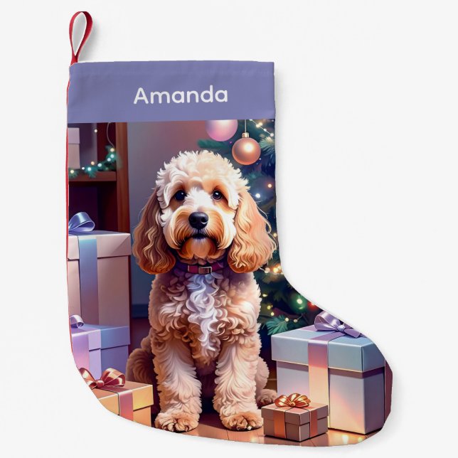 Cockapoo-julklapp Liten Julstrumpa (Framsidan)