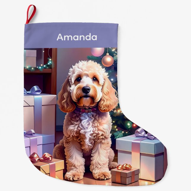 Cockapoo-julklapp Stor Julstrumpa (Framsidan)