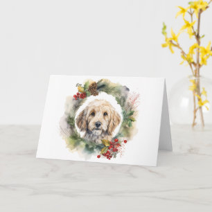 Cockapoo Julkrans Festlig Valp Kort