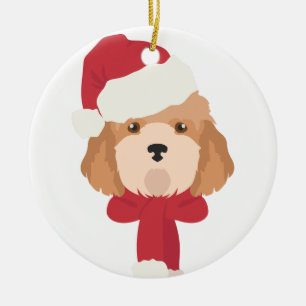 Cockapoo-julprydnaden. Dekoration av snöflingor