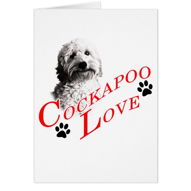 Cockapoo Kärlek Hälsningskort (Framsidan)