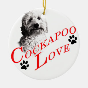 Cockapoo kärlek julgransprydnad keramik