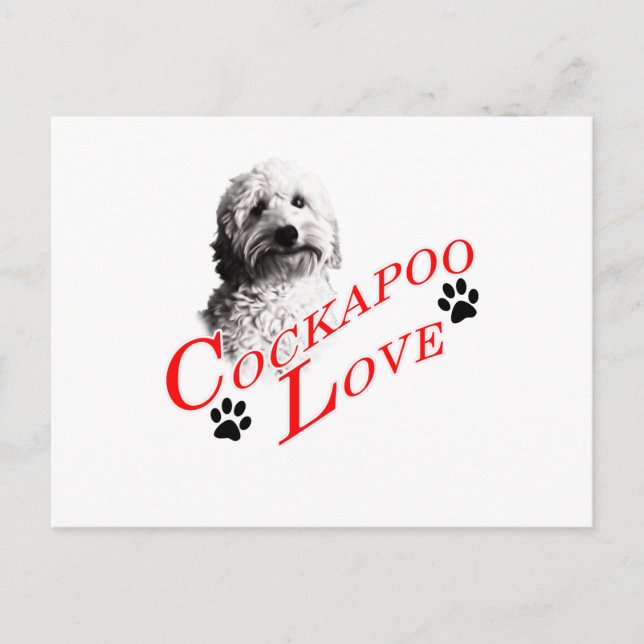 Cockapoo Kärlek Vykort (Framsida)