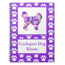 Cockapoo Kisses Cute Hund Silhouette PurplePY&B