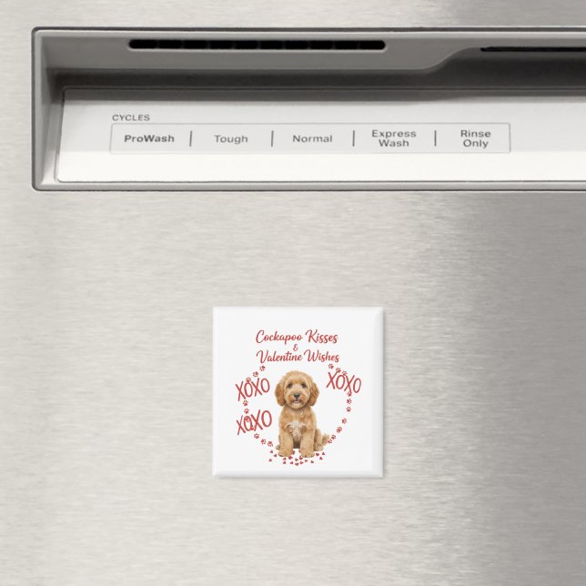 Cockapoo Kisses Valentine Wishes Dog Lover Magnet (In Situ (Dishwasher))