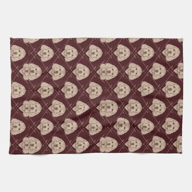 Cockapoo Kitchen Towel Set Cute Dog Pattern Kökshandduk (Horisontell)
