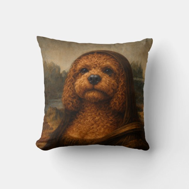 Cockapoo Kudd | Rolig Hundägare Konst Kudde (Framsida)