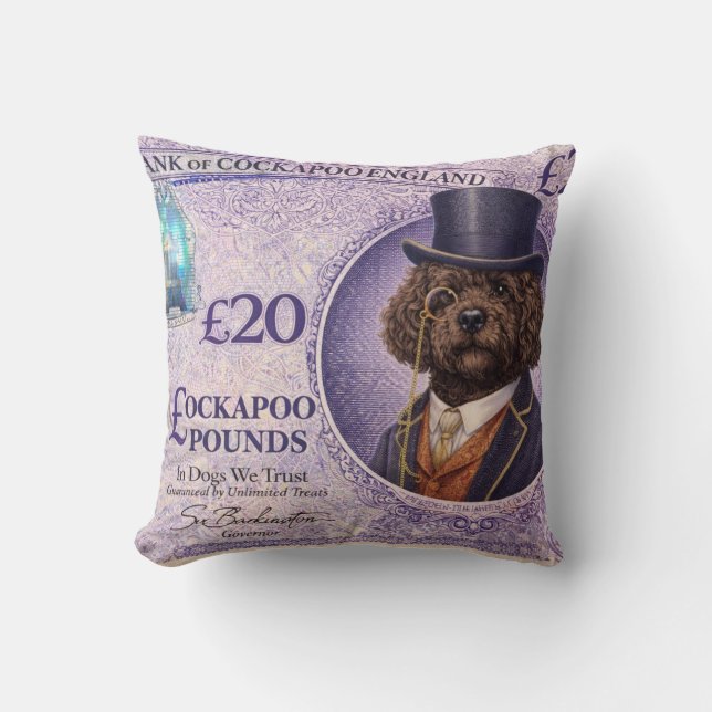 Cockapoo Kudd | Roligt Hundägarepresent Kudd Cushi Kudde (Framsida)