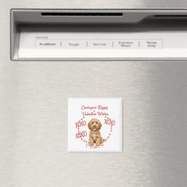 Cockapoo Kyssar Alla Hjärtans Dag önskar Hundälska Magnet