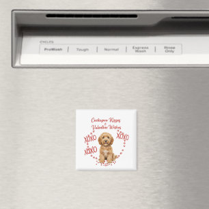 Cockapoo Kyssar Alla Hjärtans Dag önskar Hundälska Magnet