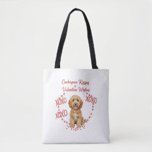 Cockapoo Kyssar Alla Hjärtans Dag Önskar Hundälska Tygkasse