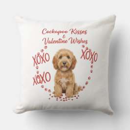 Cockapoo Kyssar Valentine Önskningar Hundälskare Kudde