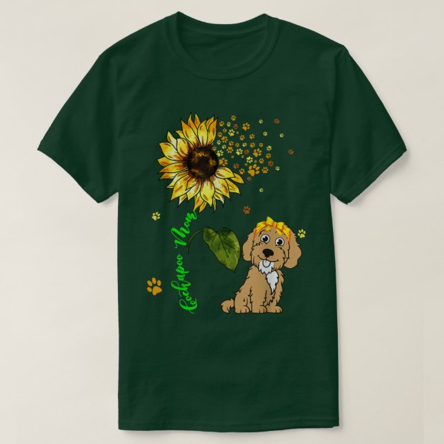 Cockapoo Mamma Cute Sunblomma Hund Tass Ägare Älsk T Shirt (Design framsida)