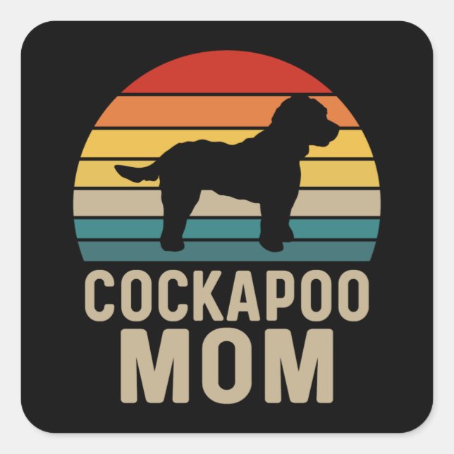 Cockapoo Mamma Fyrkantigt Klistermärke (Framsida)
