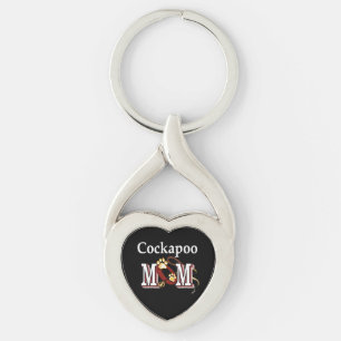 Cockapoo Mamma Gifts Twisted Heart Silverfärgad Nyckelring