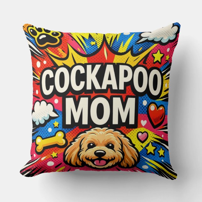 Cockapoo Mamma Kudd Cuttis Hund Gåva Dynor Kudde (Framsida)