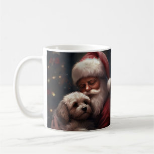 Cockapoo med Jultomten julafton Kaffemugg