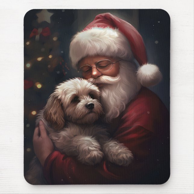 Cockapoo med Jultomten julafton Musmatta (Framsidan)