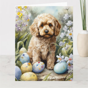 Cockapoo med Påskägg Helgdag Kort