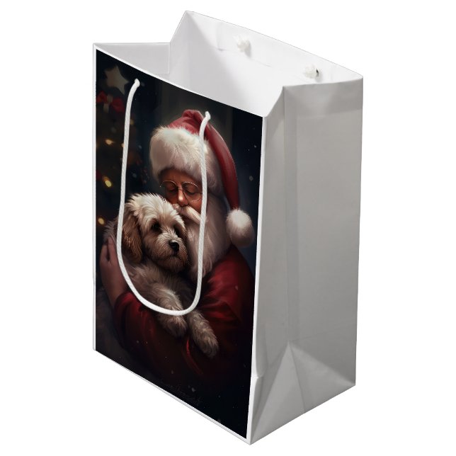 Cockapoo med Santa Claus Festive jul  (Framsidan Vinklad)