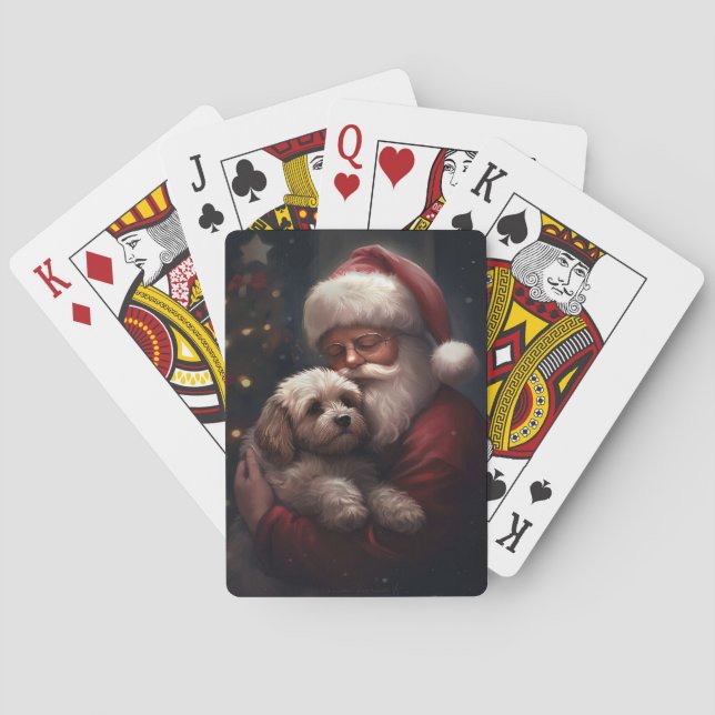 Cockapoo med Tomte Festiv Jul Casinokort (Baksidan)