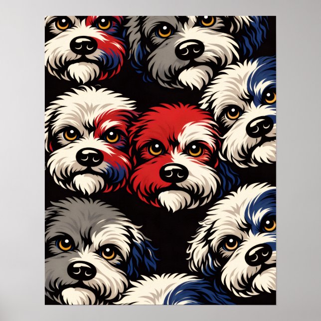 Cockapoo Mönster Väggkonst Present till hundälskar (Framsidan)