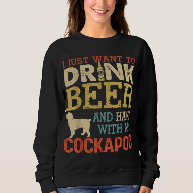 Cockapoo Pappa Drink Ber med Hund Funny Manar VI T Shirt (Framsida)