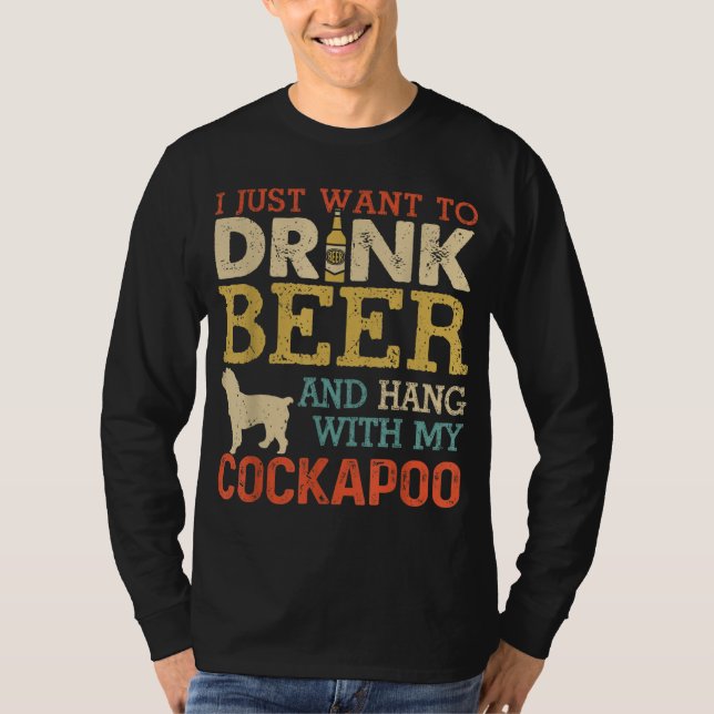 Cockapoo Pappa Drink Ber med Hund Funny Manar VI T Shirt (Framsida)