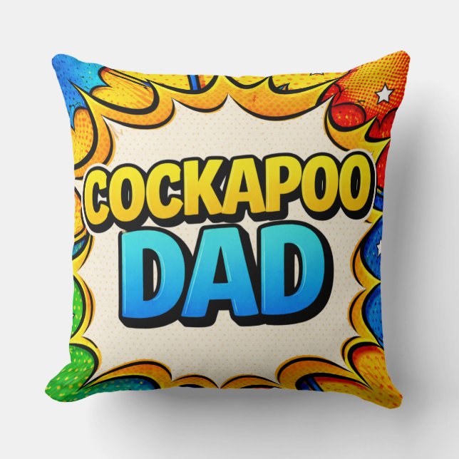 Cockapoo Pappa Kudd | Roligt Hundpappa Present Kudde (Framsida)