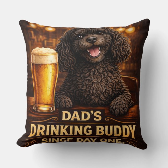 Cockapoo Pappa Present Kudd | Pappa hund present Kudde (Framsida)