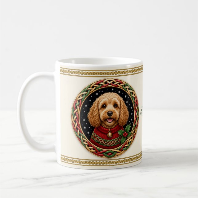 Cockapoo Personlig julhund Kaffemugg (Vänster)