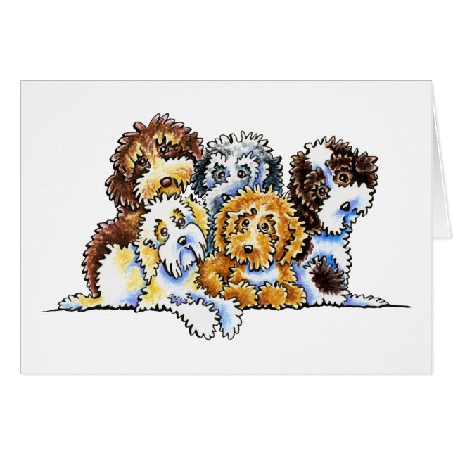 Cockapoo Rainbow Hälsningskort (Framsidan Horizontal)