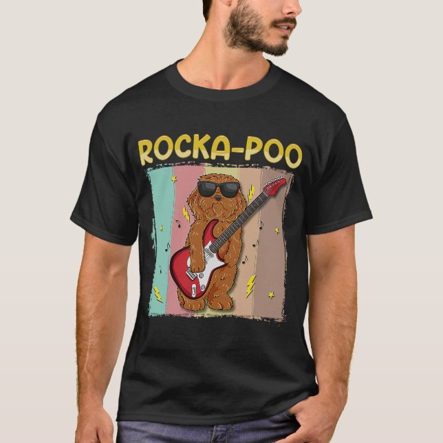 Cockapoo Rockstar Rocka Poo Hund Blues Master T Shirt (Framsida)